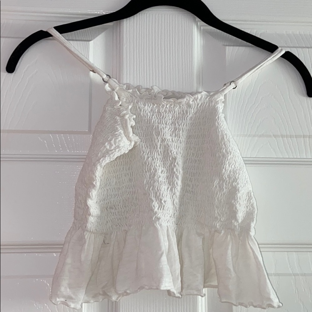 White loose crop top